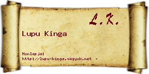 Lupu Kinga névjegykártya
